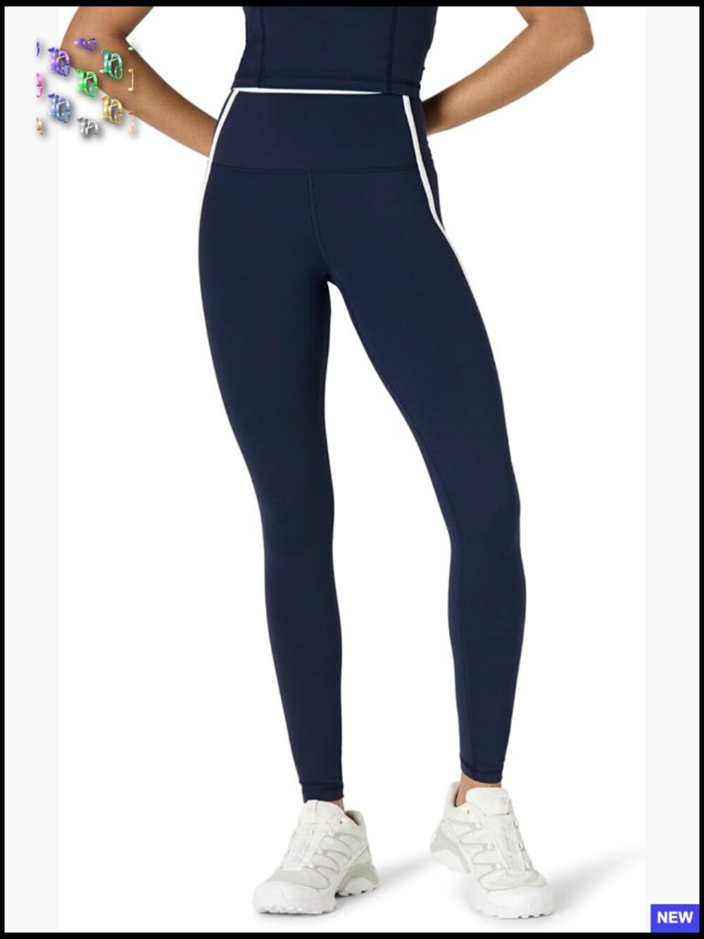 Women's High Waist Full Length Yoga Leggings with Contrast Trim Buttery Soft